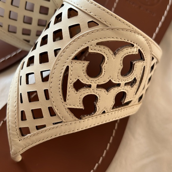 Tory Burch Cream and Brown Sandals - Picture 2 of 5